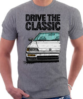 Drive The Classic Honda CRX Si 2nd Gen. T-shirt in Heather Grey Color.