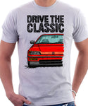 Drive The Classic Honda CRX 2nd Gen . T-shirt in White Color.