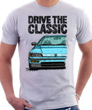 Drive The Classic Honda CRX 2nd Gen . T-shirt in White Color.