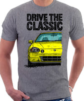 Drive The Classic Honda Del Sol CRX Early Model. T-shirt in Heather Grey Color.