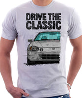 Drive The Classic Honda Del Sol CRX Early Model. T-shirt in White Color.