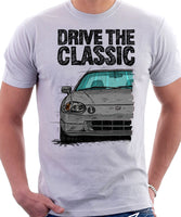 Drive The Classic Honda Del Sol CRX Early Model. T-shirt in White Color.