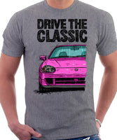 Drive The Classic Honda Del Sol CRX Late Model. T-shirt in Heather Grey Color.