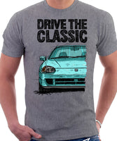 Drive The Classic Honda Del Sol CRX Late Model. T-shirt in Heather Grey Color.