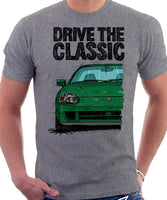 Drive The Classic Honda Del Sol CRX Late Model. T-shirt in Heather Grey Color.