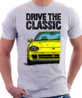 Drive The Classic Honda Del Sol CRX Late Model. T-shirt in White Color.