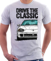 Drive The Classic Honda Del Sol CRX Late Model. T-shirt in White Color.