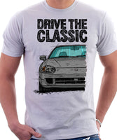 Drive The Classic Honda Del Sol CRX Late Model. T-shirt in White Color.