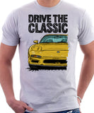 Drive The Classic Mazda RX7 FD Early Model. T-shirt in White Color