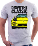 Drive The Classic Mazda RX7 FD Early Model Lights Open. T-shirt in White Color