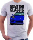 Drive The Classic Mazda RX7 FD Early Model Lights Open. T-shirt in White Color