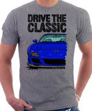 Drive The Classic Mazda RX7 FD Late Model. T-shirt in Heather Grey Color