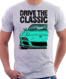 Drive The Classic Mazda RX7 FD Late Model. T-shirt in White Color