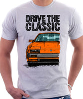 Drive The Classic Nissan 300ZX Z31 Early Model (Black Bumper). T-shirt in White Colour