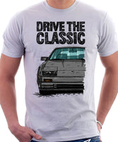 Drive The Classic Nissan 300ZX Z31 Early Model (Black Bumper). T-shirt in White Colour