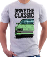 Drive The Classic Nissan 300ZX Z31 Early Model (Black Bumper). T-shirt in White Colour