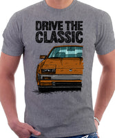 Drive The Classic Nissan 300ZX Z31 Early Model (Black Bumper). T-shirt in Heather Grey Colour.