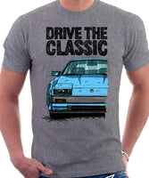 Drive The Classic Nissan 300ZX Z31 Early Model (Black Bumper). T-shirt in Heather Grey Colour.