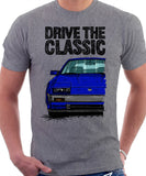 Drive The Classic Nissan 300ZX Z31 Early Model (Black Bumper). T-shirt in Heather Grey Colour.