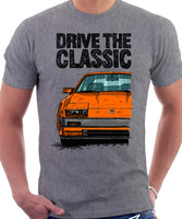 Drive The Classic Nissan 300ZX Z31 Early Model (Black Bumper). T-shirt in Heather Grey Colour.