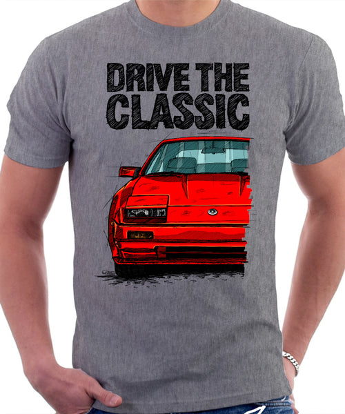 Drive The Classic Nissan 300ZX Z31 Early Model (Colour Bumper). T-shirt in Heather Grey Colour.