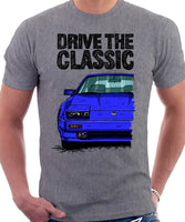 Drive The Classic Nissan 300ZX Z31 Late Model. T-shirt in Heather Grey Colour.