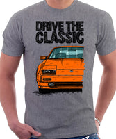 Drive The Classic Nissan 300ZX Z31 Late Model. T-shirt in Heather Grey Colour.