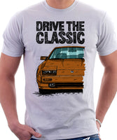 Drive The Classic Nissan 300ZX Z31 Late Model. T-shirt in White Colour.