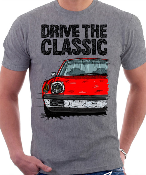 Drive The Classic Porsche 914 Chrome Bumper. T-shirt in Heather Grey Colour