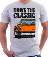 Drive The Classic Porsche 914 Chrome Bumper. T-shirt in White Colour