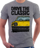 Drive The Classic Porsche 914 Rubber Bumper. T-shirt in Heather Grey Colour