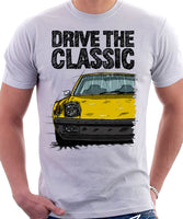 Drive The Classic Porsche 914 Rubber Bumper. T-shirt in White Colour