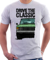 Drive The Classic Range Rover Classic Early Model. T-shirt in White Color.