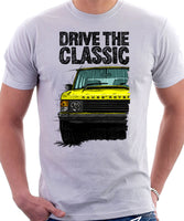 Drive The Classic Range Rover Classic Late Model. T-shirt in White Color.