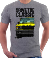 Drive The Classic Range Rover Classic Late Model Big Bumper. T-shirt in Heather Grey Color.