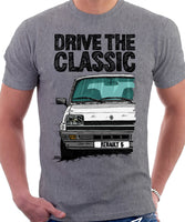 Drive The Classic Renault 5 GTL Early Model. T-shirt in Heather Grey Color