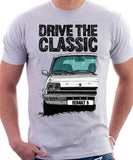 Drive The Classic Renault 5 Early Model. T-shirt in White Color