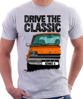 Drive The Classic Renault 5 Early Model. T-shirt in White Color