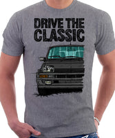 Drive The Classic Renault 5 Turbo (Black Bumper). T-shirt in Heather Grey Color