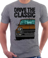 Drive The Classic Renault 5 Turbo (Black Bumper). T-shirt in Heather Grey Color