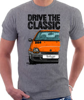 Drive The Classic Renault Twingo Early Model. T-shirt in Heather Grey Color