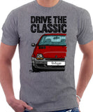 Drive The Classic Renault Twingo Early Model. T-shirt in Heather Grey Color