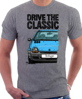 Drive The Classic Renault Twingo Early Model. T-shirt in Heather Grey Color