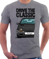 Drive The Classic Renault Twingo Early Model. T-shirt in Heather Grey Color