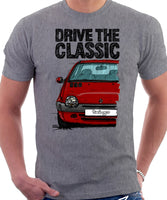 Drive The Classic Renault Twingo Late Model. T-shirt in Heather Grey Color