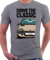 Drive The Classic Renault Twingo Late Model. T-shirt in Heather Grey Color