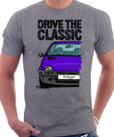 Drive The Classic Renault Twingo Mid Model. T-shirt in Heather Grey Color