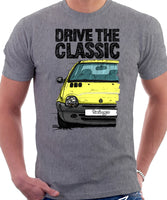 Drive The Classic Renault Twingo Mid Model. T-shirt in Heather Grey Color