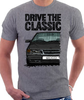 Drive The Classic Saab 9000 Early Model. T-shirt in Heather Grey Colour