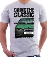 Drive The Classic Saab 9000 Early Model. T-shirt in White Colou